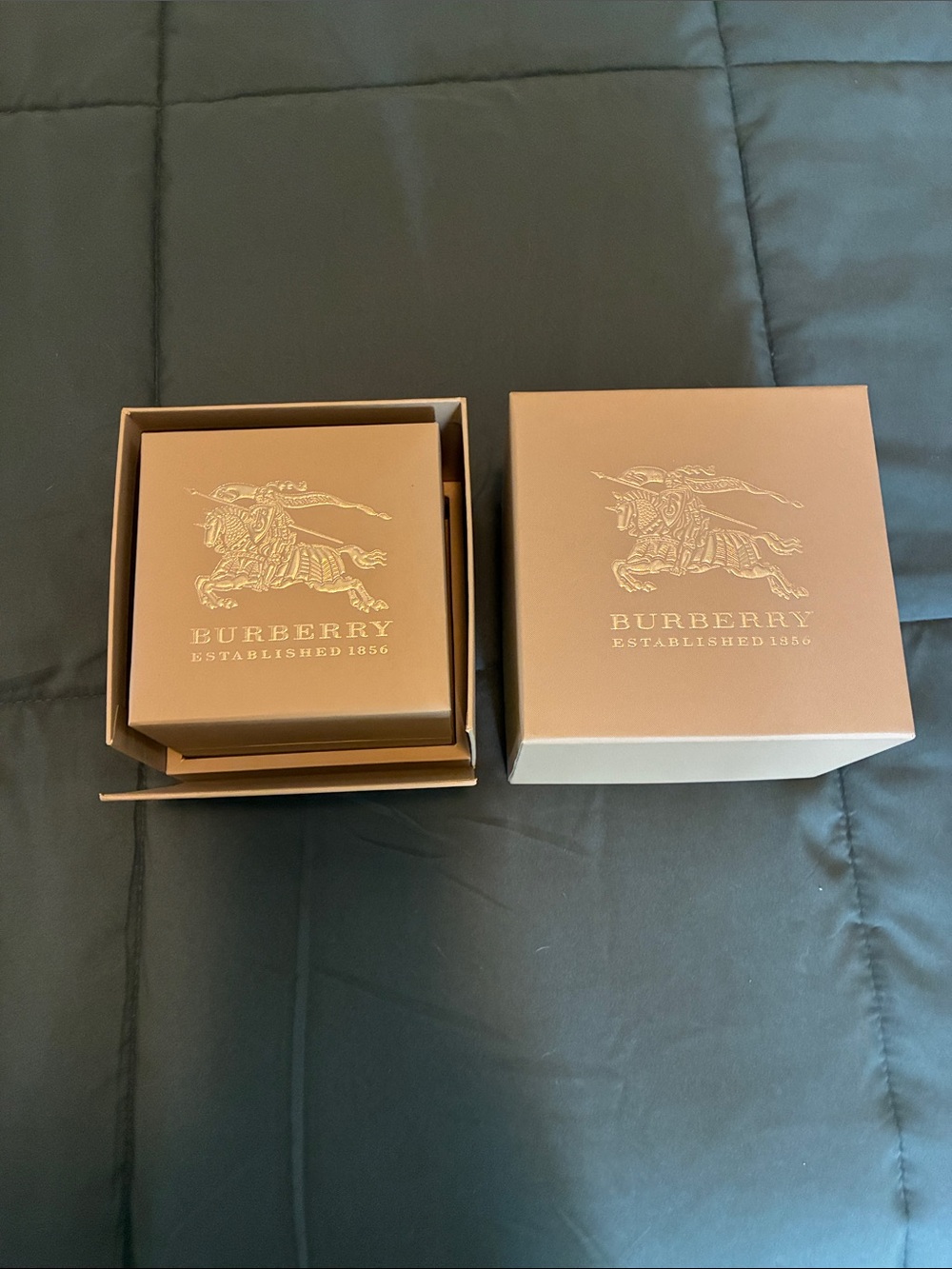 Burberry Brown Box with Gold Equestrian Logo - Picture 2 of 6